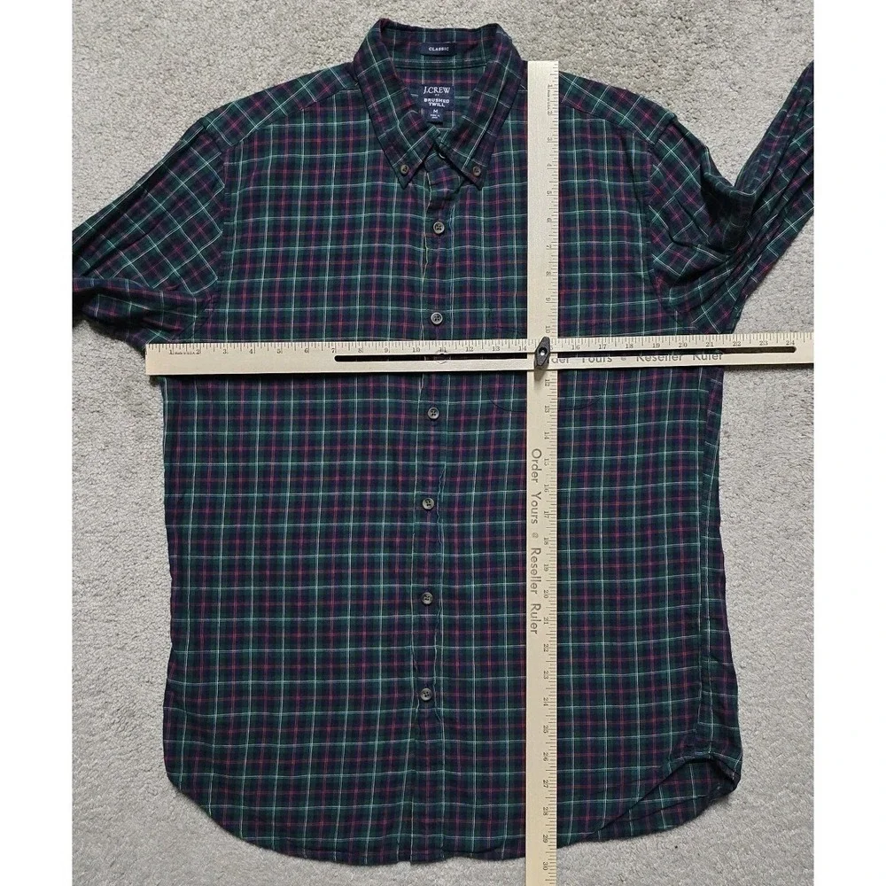 J.Crew Brushed Twill Button Down Shirt Mens M Tartan Plaid Classic Fit Cotton